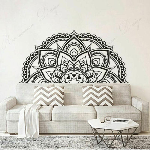 Load image into Gallery viewer, Half Mandala Lotus Flower Wall Sticker
