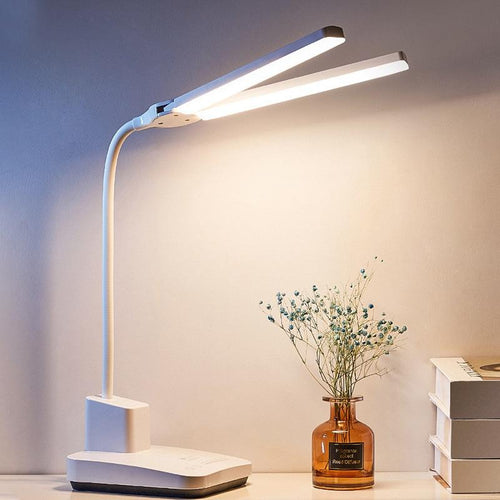Load image into Gallery viewer, LED desk lamp double head 52cm