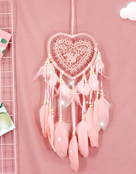 Dream Catcher Heart Feather Beads Wall