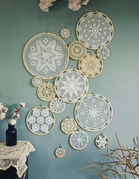 White and Beige tapestry wall hanging