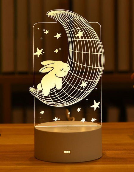 Cute Rabbit Bear Kids Night Light Led