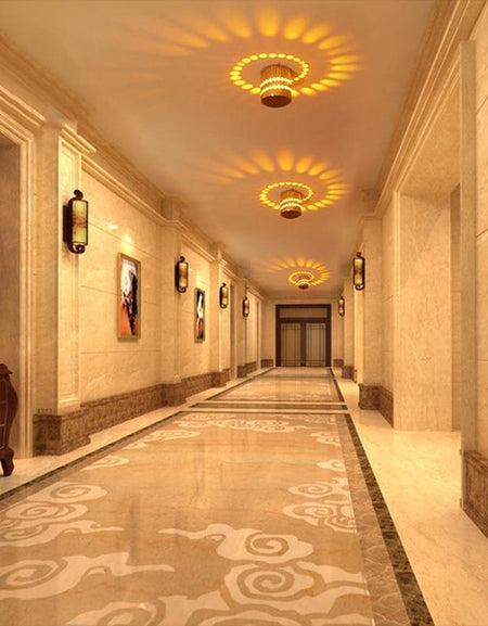 3W RGB Spiral Hole LED Wall Light Effect Wall Lamp