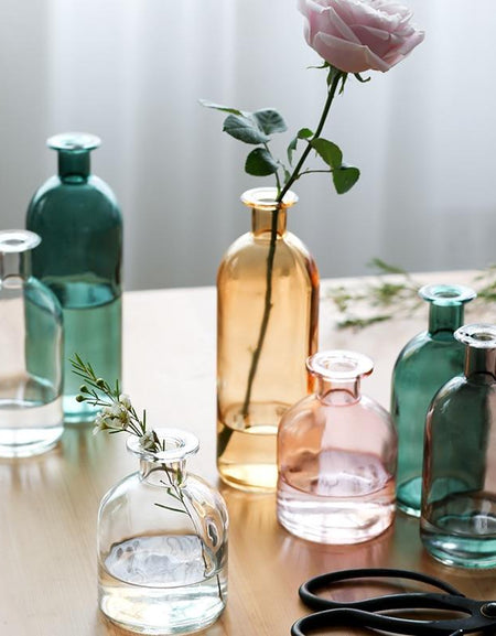 Glass Vase Living Room Dried Flowers