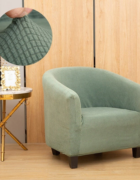 plush Club chair cover Jacquard solid small sofa