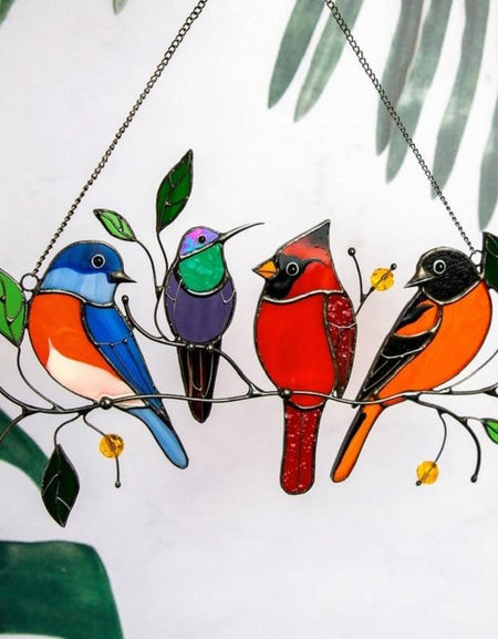 Wall Hanging Colored Birds Decor Room