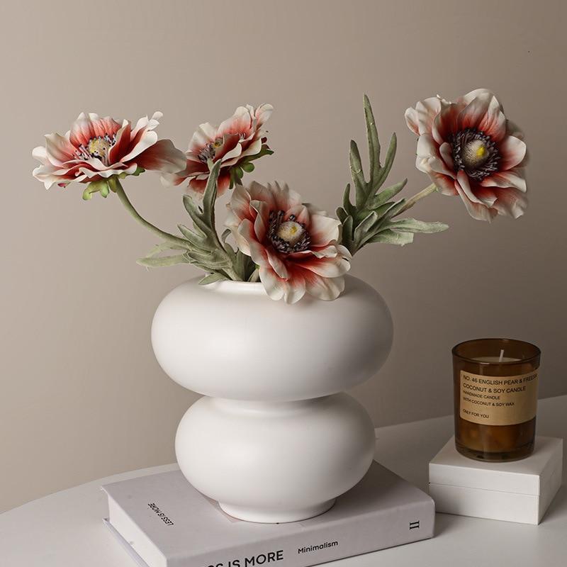 Creative White Flower Vases Irregular