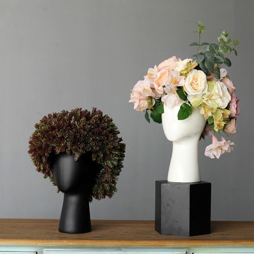 Load image into Gallery viewer, Abstract Human Head Ceramic Vase Arts
