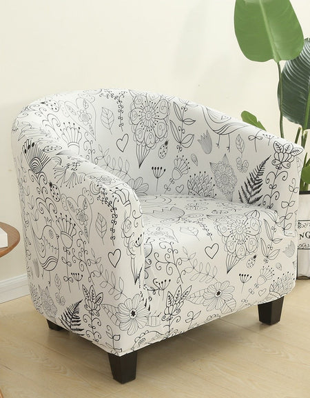 Printed Elastic Stretch Coffee Tub Armchair Sofa
