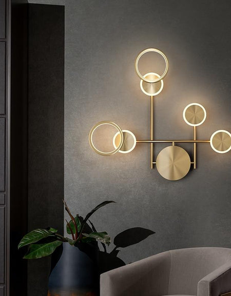 Gold Wall Lamp Acrylic Ring