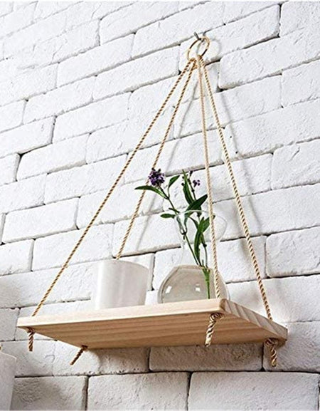 Premium Wood Swing Hanging Rope Wall