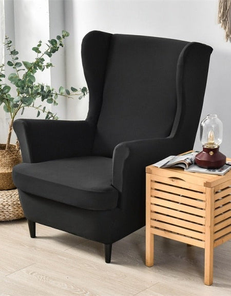 Solid Color Sloping Arm King Back Chair