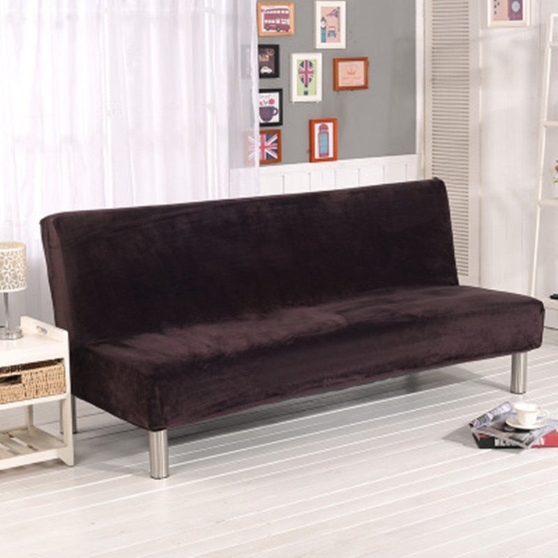 Plush fabric Fold Armless Sofa