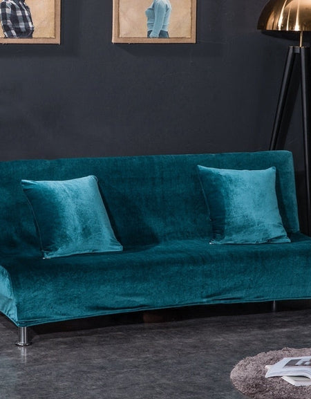 Plush Fabric Sofa Bed Armless Elastic Washable
